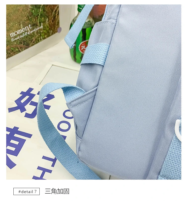 Korean - style school bags for female students, featuring an ins - style Mori - themed design. They are versatile, suitable for