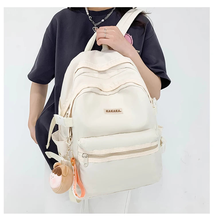 Korean - style school bags for female students, featuring an ins - style Mori - themed design. They are versatile, suitable for