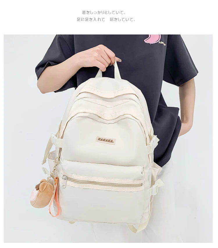 Korean - style school bags for female students, featuring an ins - style Mori - themed design. They are versatile, suitable for