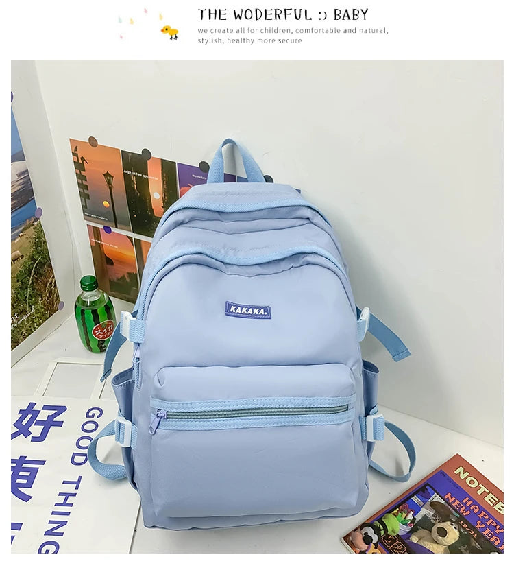 Korean - style school bags for female students, featuring an ins - style Mori - themed design. They are versatile, suitable for