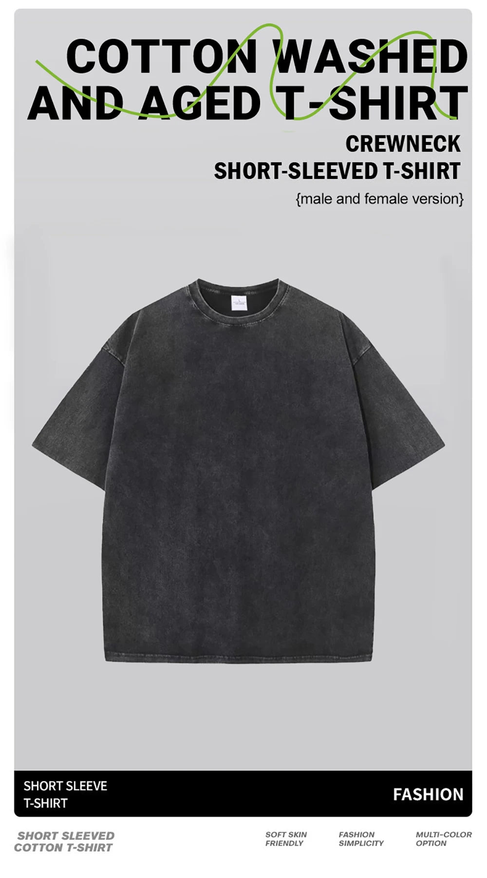 Men's Women Washed Vintage T-Shirts Street Hip Hop Retro Punk T Shirt Harajuku Casual Cotton Short Sleeve Couple TShirts Tees