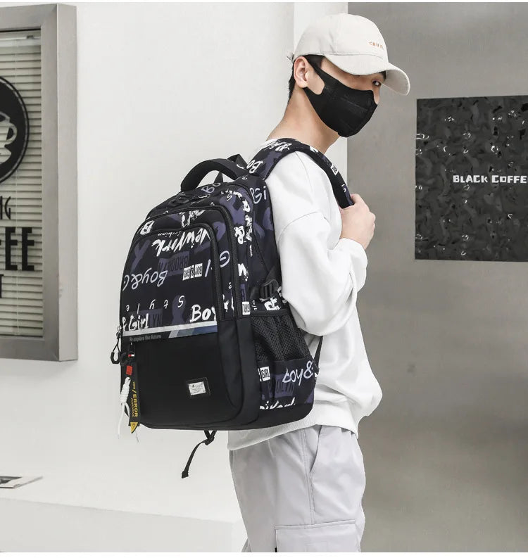 School Bags For Teenage Boys High Middle School Students Schoolbag Outdoor Travel Laptop backpack Big Student Bookbag mochila
