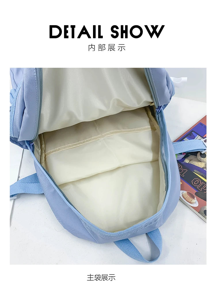 Korean - style school bags for female students, featuring an ins - style Mori - themed design. They are versatile, suitable for