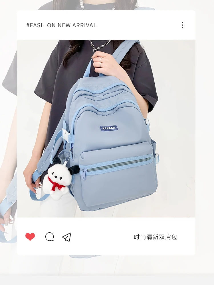 Korean - style school bags for female students, featuring an ins - style Mori - themed design. They are versatile, suitable for