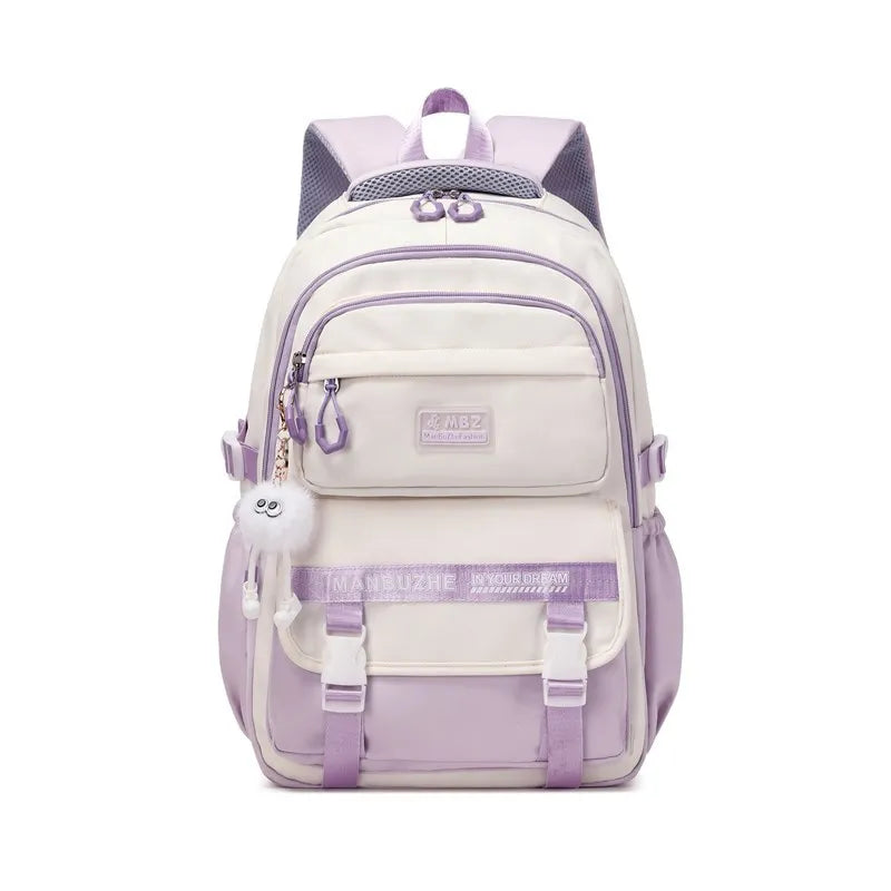 School Bags for High School Girls Fashion Large Capacity Travel Backpack Black and White Lightweight College Student Backpack