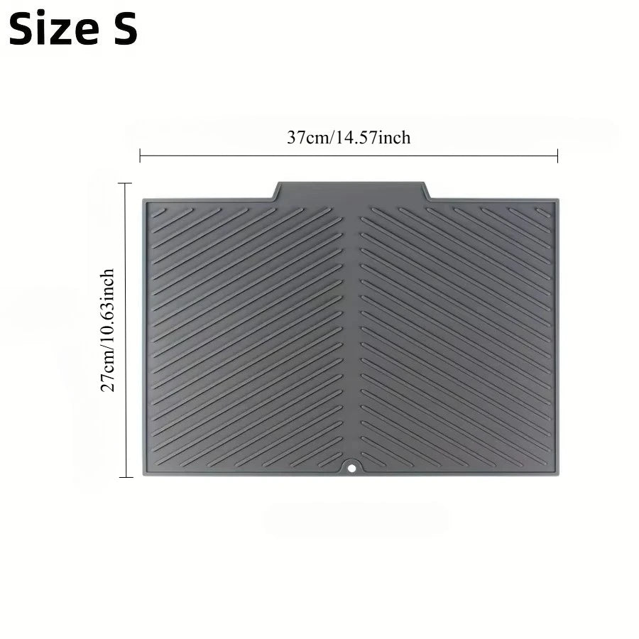 1pc Silicone Draining Pad Diversion Opening Slope Dish Cup Storage Pad Bathroom Water Filter Pad Non-Slip Mat Kitchen Unit Heat
