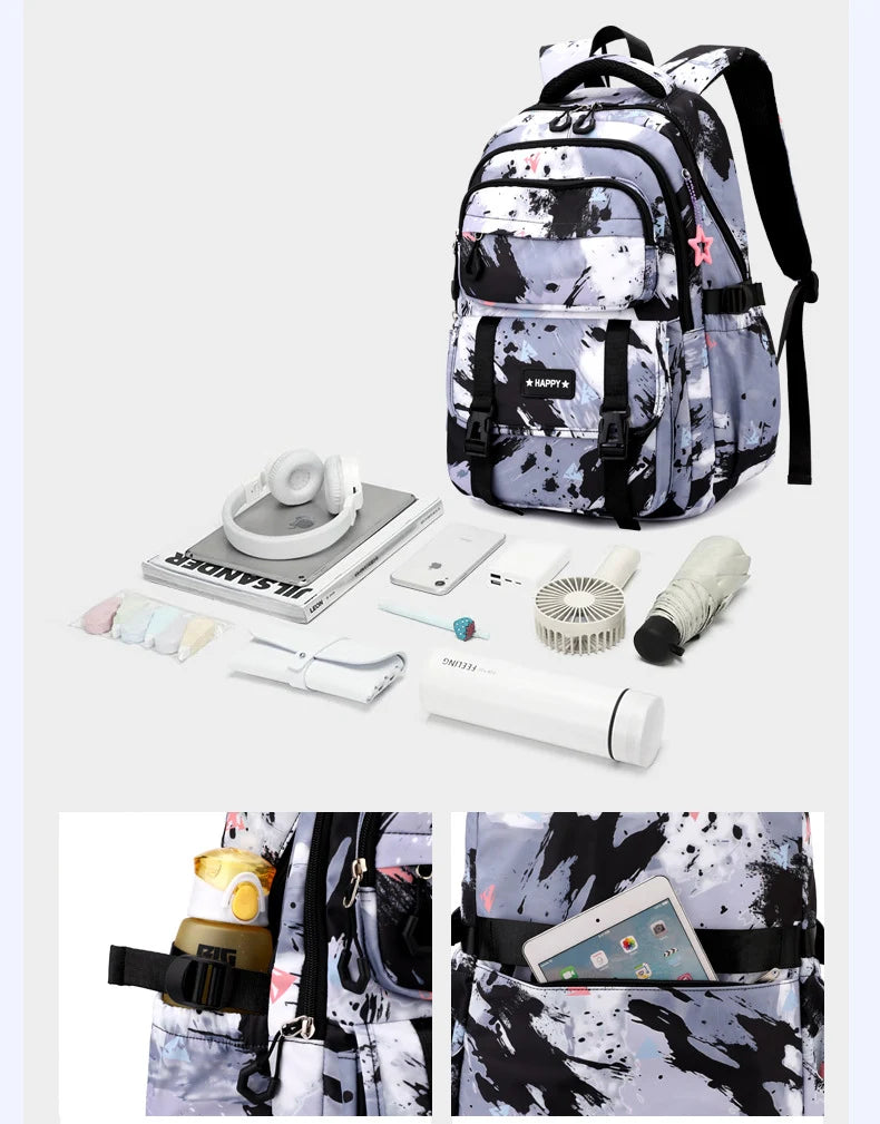 Middle School Student Backpack Children Set School Bags for Girls Kids Schoolbags Waterproof Book Bag With Lunch Bag Pencil case