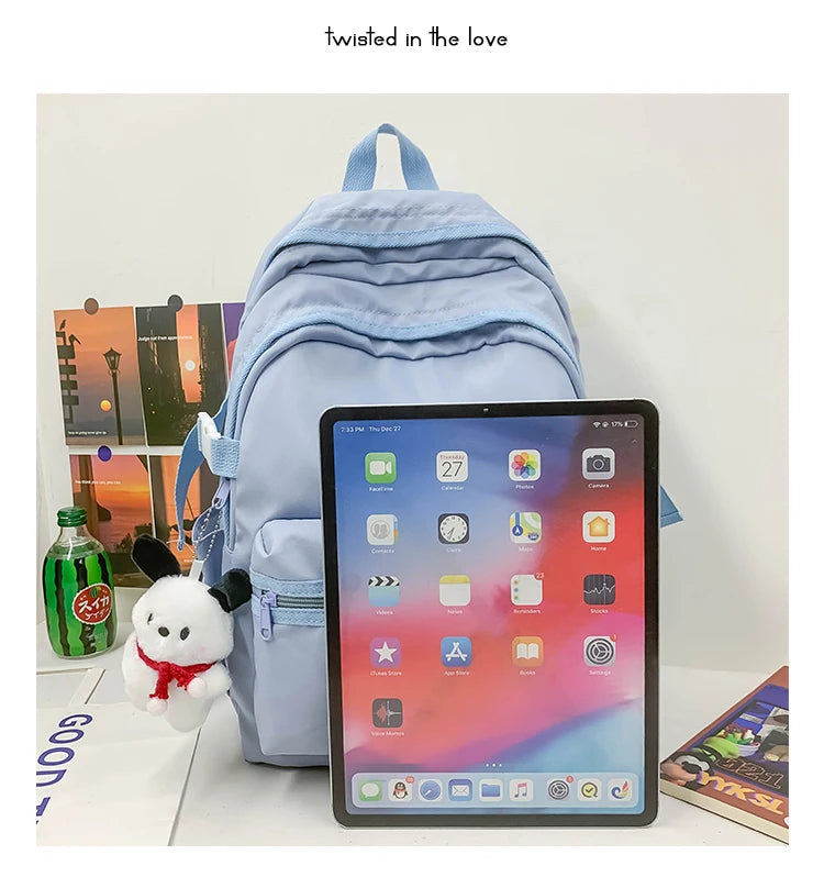 Korean - style school bags for female students, featuring an ins - style Mori - themed design. They are versatile, suitable for