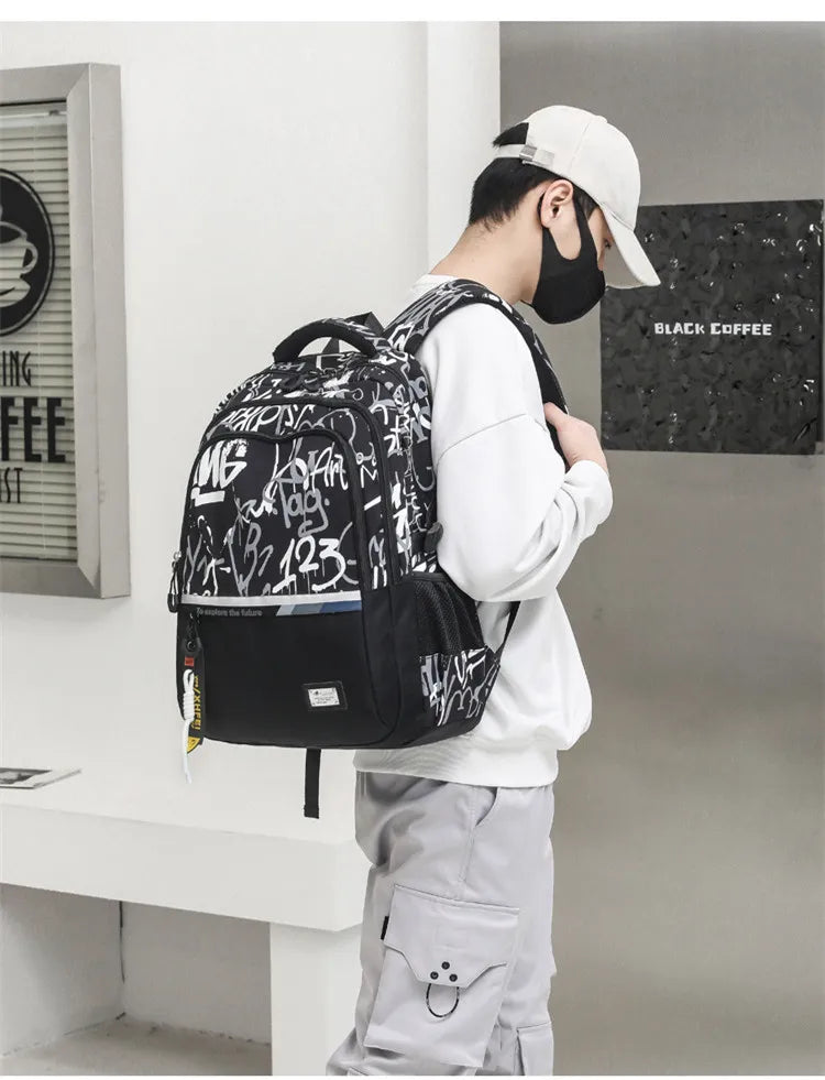 School Bags For Teenage Boys High Middle School Students Schoolbag Outdoor Travel Laptop backpack Big Student Bookbag mochila