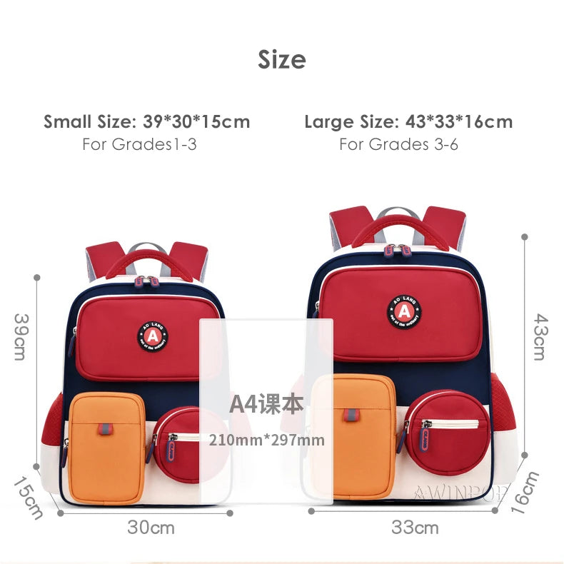 Primary School Children Backpacks for Boys Girls 1-3-6 Grade Lightweight Spine Protection School Bags Pink Green Large BookBag