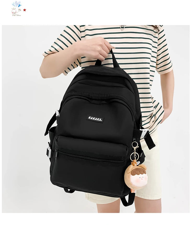 Korean - style school bags for female students, featuring an ins - style Mori - themed design. They are versatile, suitable for