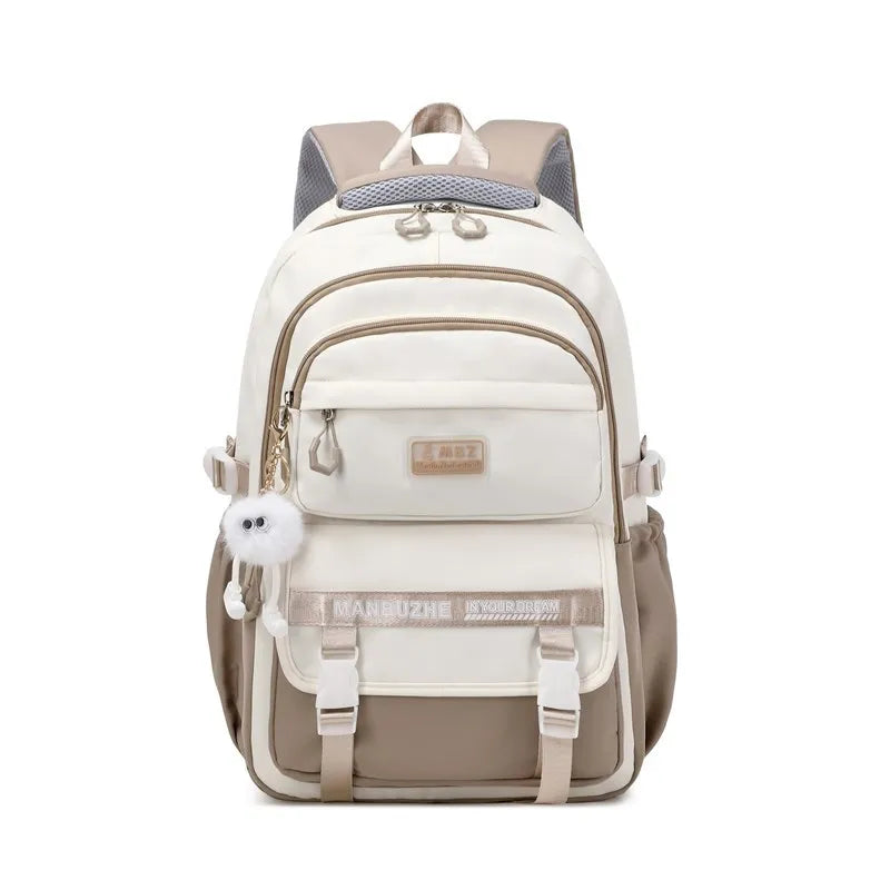 School Bags for High School Girls Fashion Large Capacity Travel Backpack Black and White Lightweight College Student Backpack