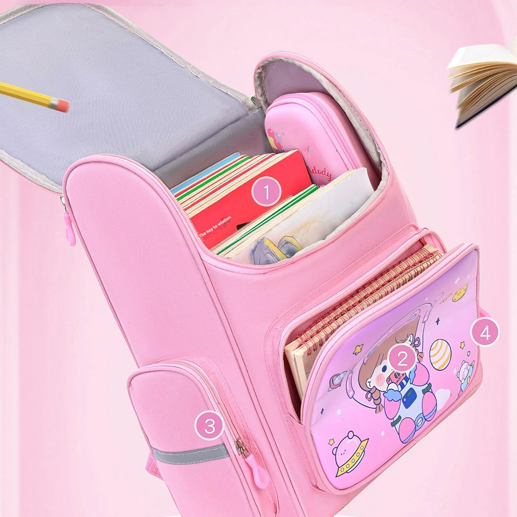 Children's elementary school students schoolbag girls 1, 2, 3, 4, 5, 6 grades 6-12 years old shoulders backpack cute waterproof