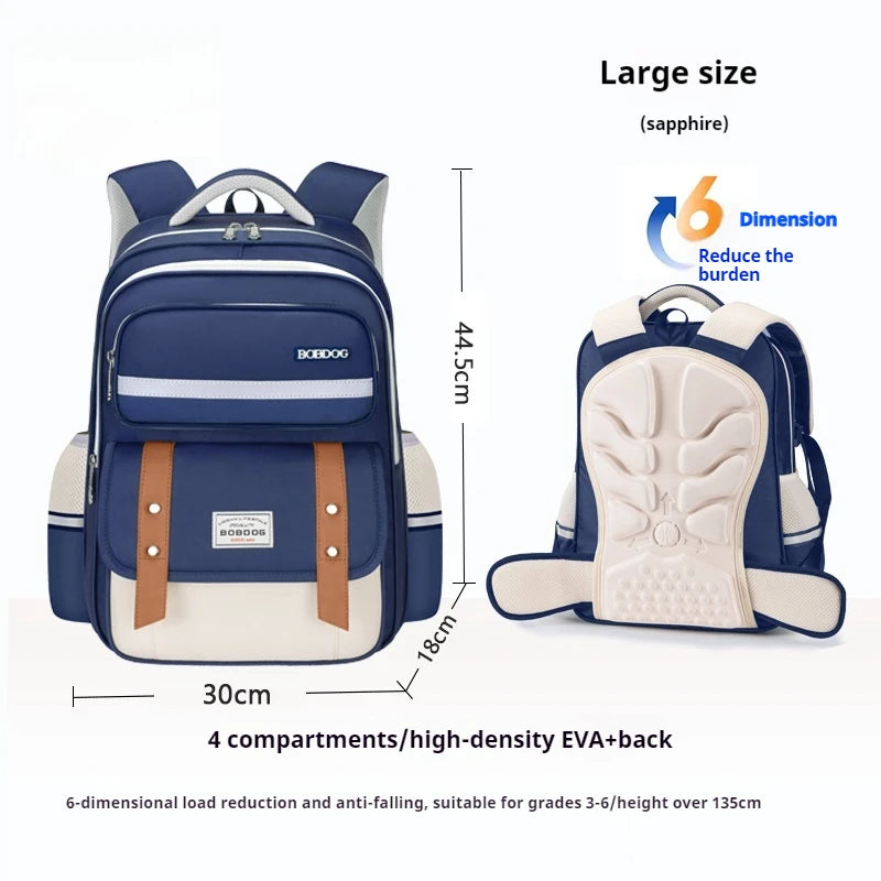 The schoolbag for students is light and comfortable, and the 123rd, 4th, 5th, 6th grade boys and girls have a large capacity bac