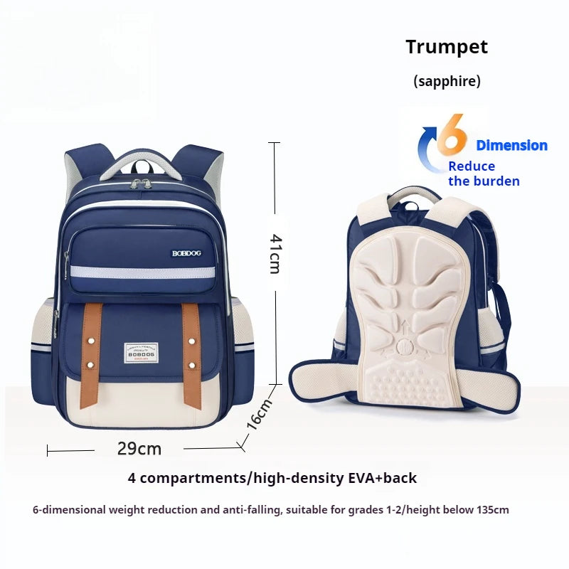 The schoolbag for students is light and comfortable, and the 123rd, 4th, 5th, 6th grade boys and girls have a large capacity bac