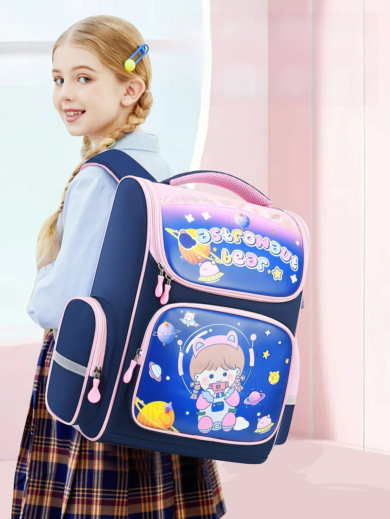 Children's elementary school students schoolbag girls 1, 2, 3, 4, 5, 6 grades 6-12 years old shoulders backpack cute waterproof