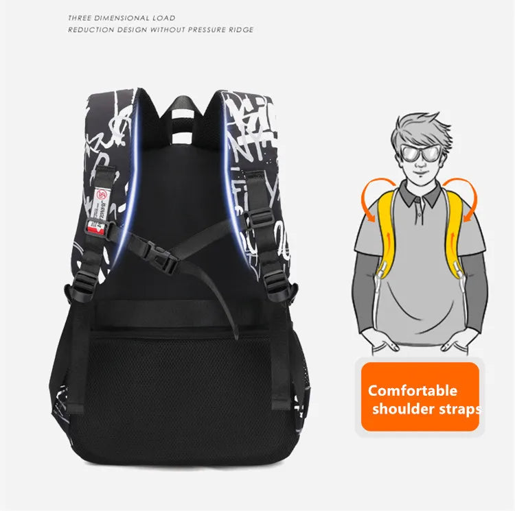 School Bags For Teenage Boys High Middle School Students Schoolbag Outdoor Travel Laptop backpack Big Student Bookbag mochila
