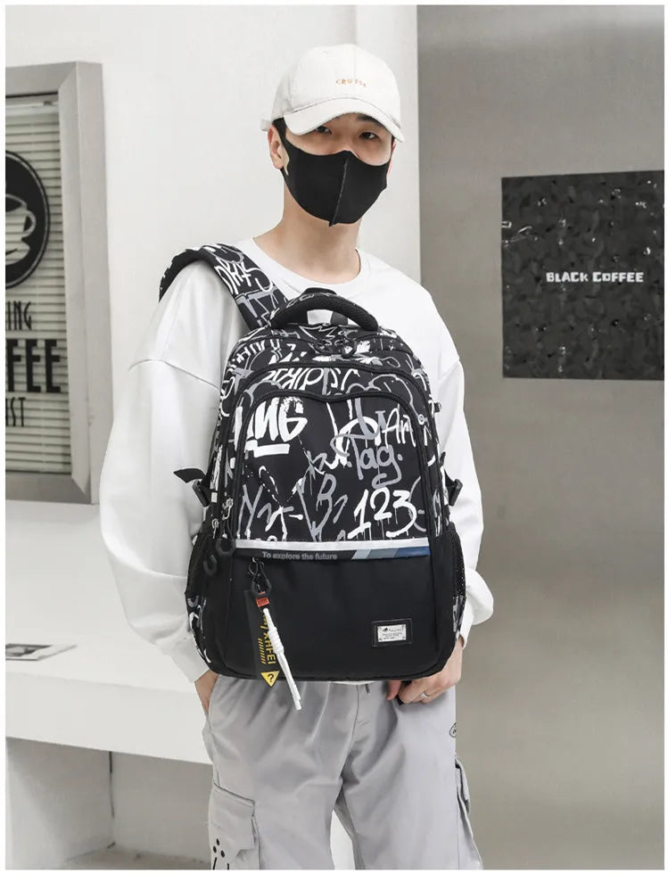 School Bags For Teenage Boys High Middle School Students Schoolbag Outdoor Travel Laptop backpack Big Student Bookbag mochila