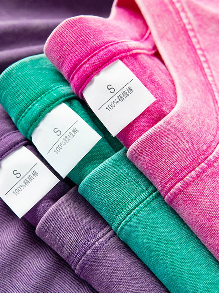 Men's Women Washed Vintage T-Shirts Street Hip Hop Retro Punk T Shirt Harajuku Casual Cotton Short Sleeve Couple TShirts Tees