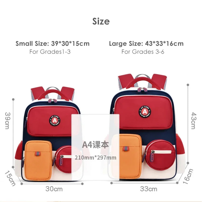 Primary School Children Backpacks for Boys Girls 1-3-6 Grade Lightweight Spine Protection School Bags Pink Green Large BookBag