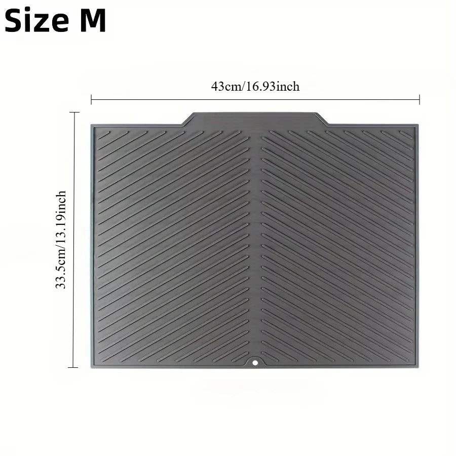 1pc Silicone Draining Pad Diversion Opening Slope Dish Cup Storage Pad Bathroom Water Filter Pad Non-Slip Mat Kitchen Unit Heat