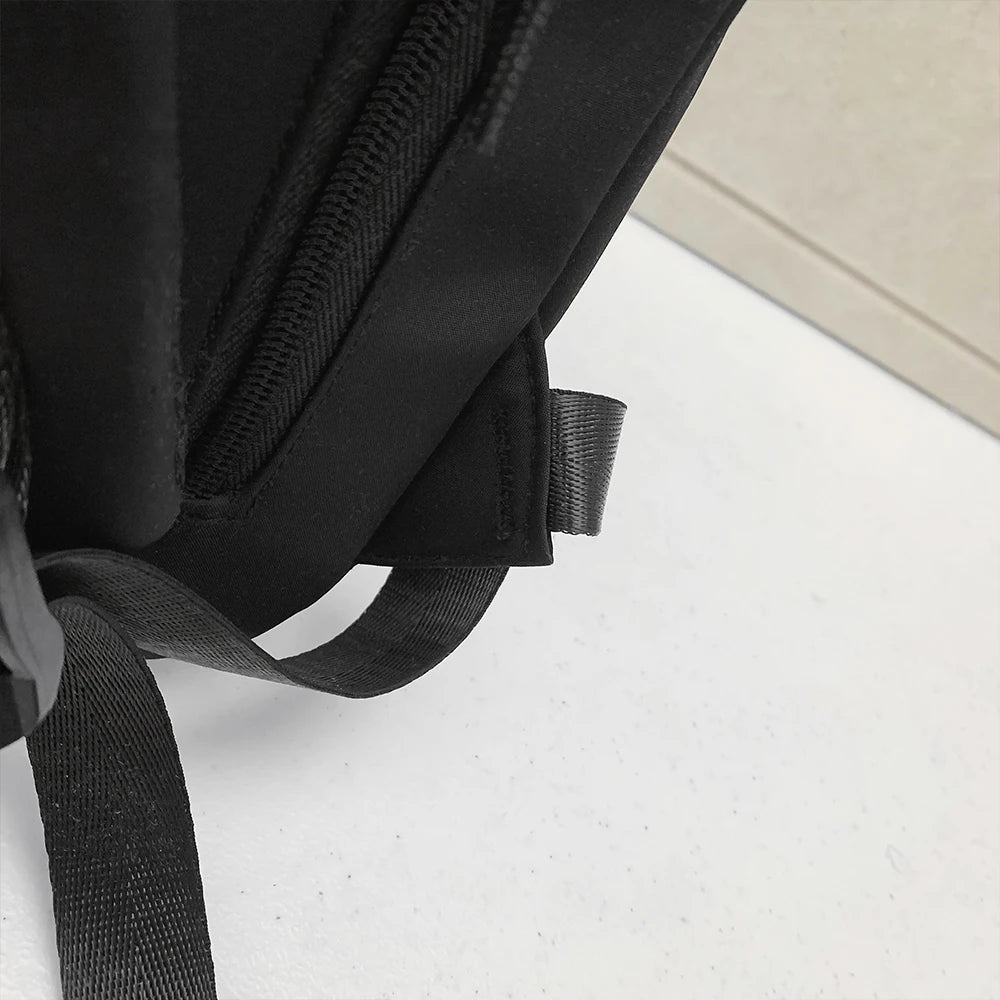 Large Capacity Solid Color Backpack for High School Students, Simple Black Travel Backpack for Middle School Students