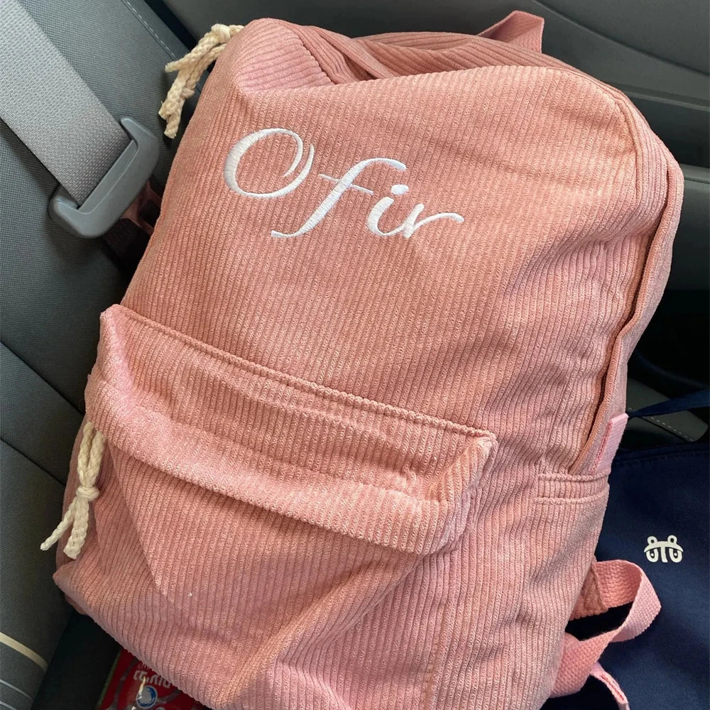 Children's Schoolbag Solid Color Baby Bag Custom Embroidered Kids Kindergarten Snack Backpack with Name Personalized Gift Bags