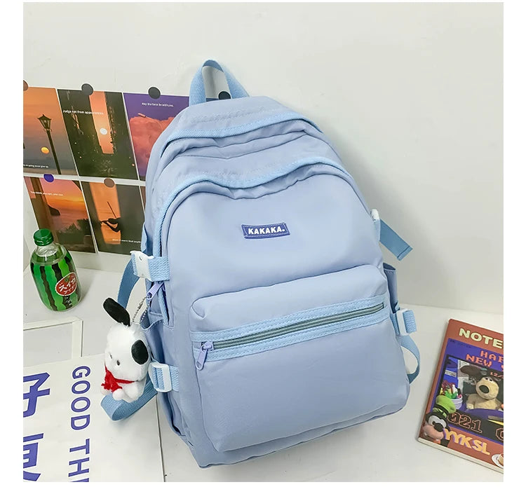 Korean - style school bags for female students, featuring an ins - style Mori - themed design. They are versatile, suitable for