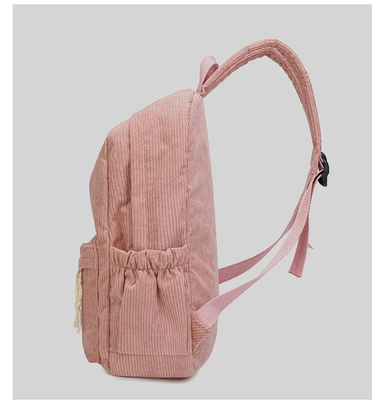 Personalized Schoolbag New Fashion Backpacks For Kids Students Corduroy Unique Name Large Capacity Travel Bags Hiking Rucksack