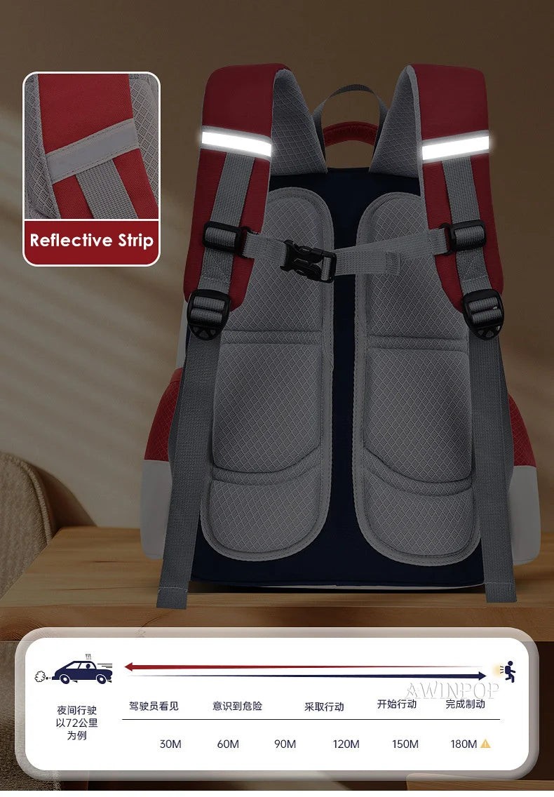 Primary School Children Backpacks for Boys Girls 1-3-6 Grade Lightweight Spine Protection School Bags Pink Green Large BookBag