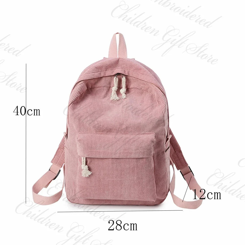 Children's Schoolbag Solid Color Baby Bag Custom Embroidered Kids Kindergarten Snack Backpack with Name Personalized Gift Bags