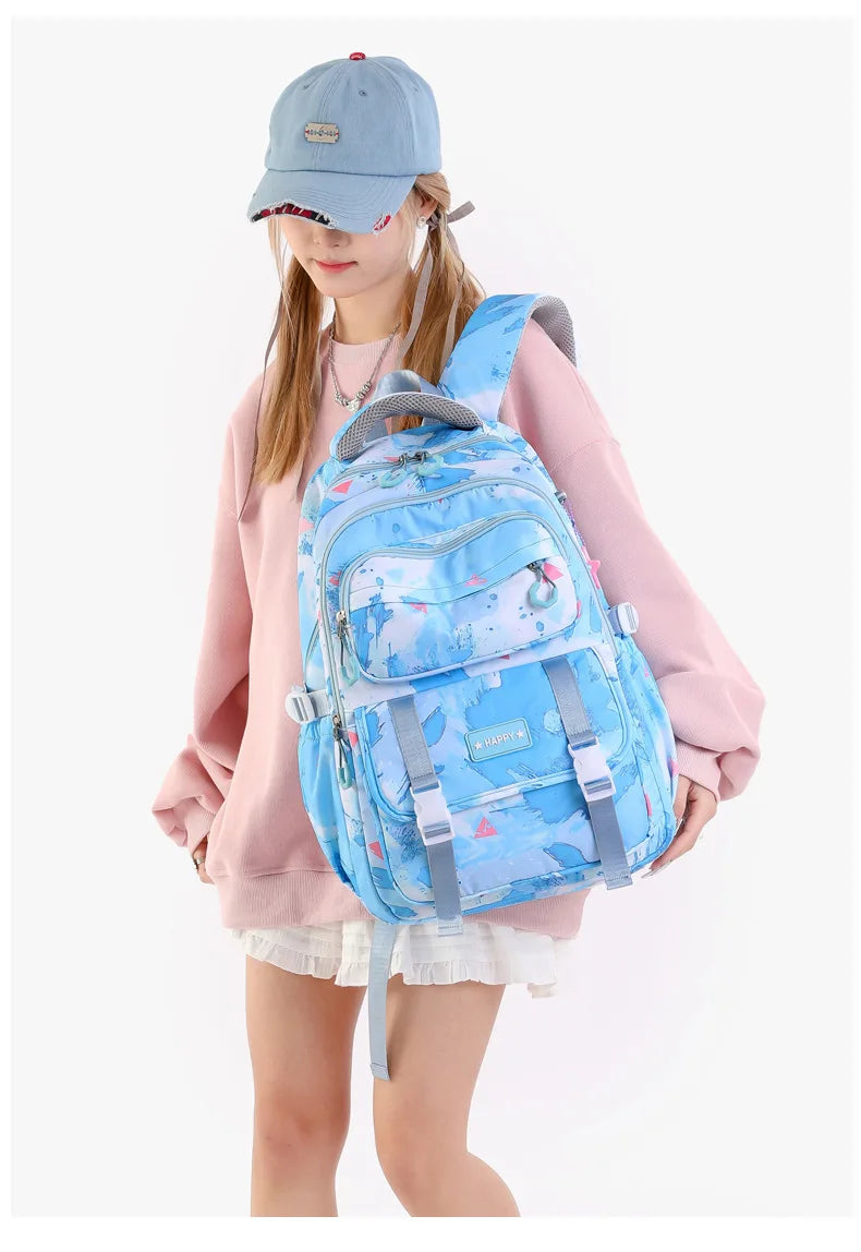 Middle School Student Backpack Children Set School Bags for Girls Kids Schoolbags Waterproof Book Bag With Lunch Bag Pencil case