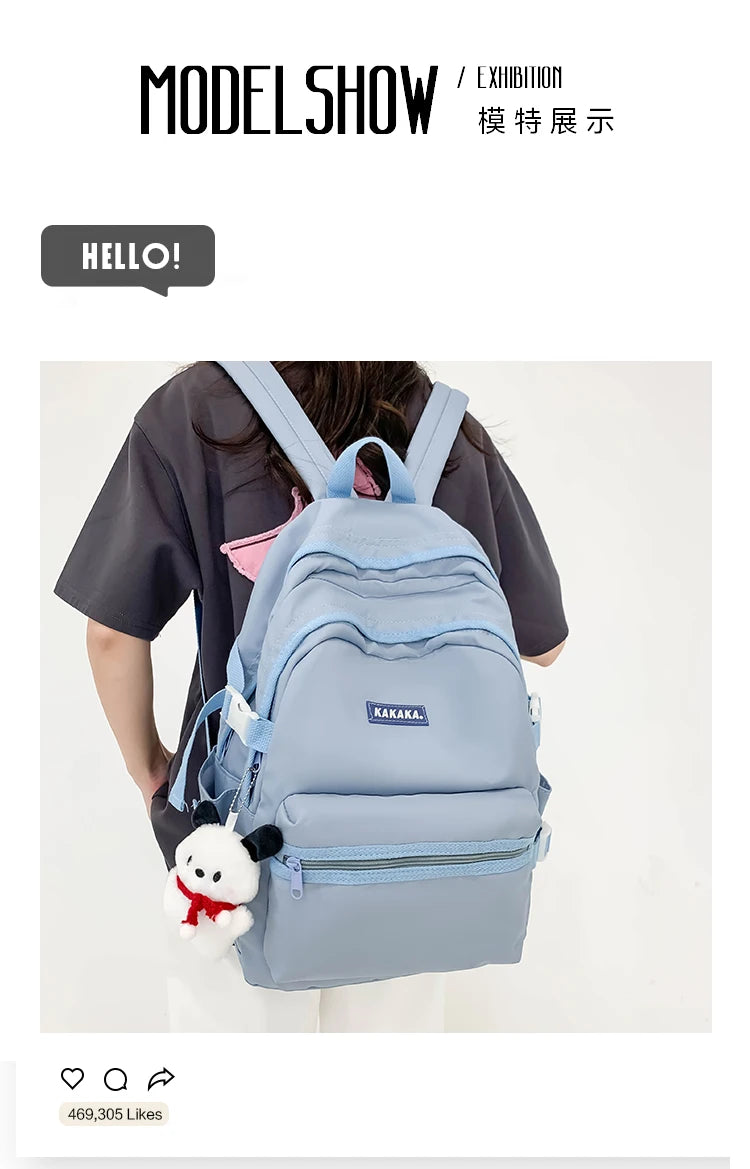 Korean - style school bags for female students, featuring an ins - style Mori - themed design. They are versatile, suitable for