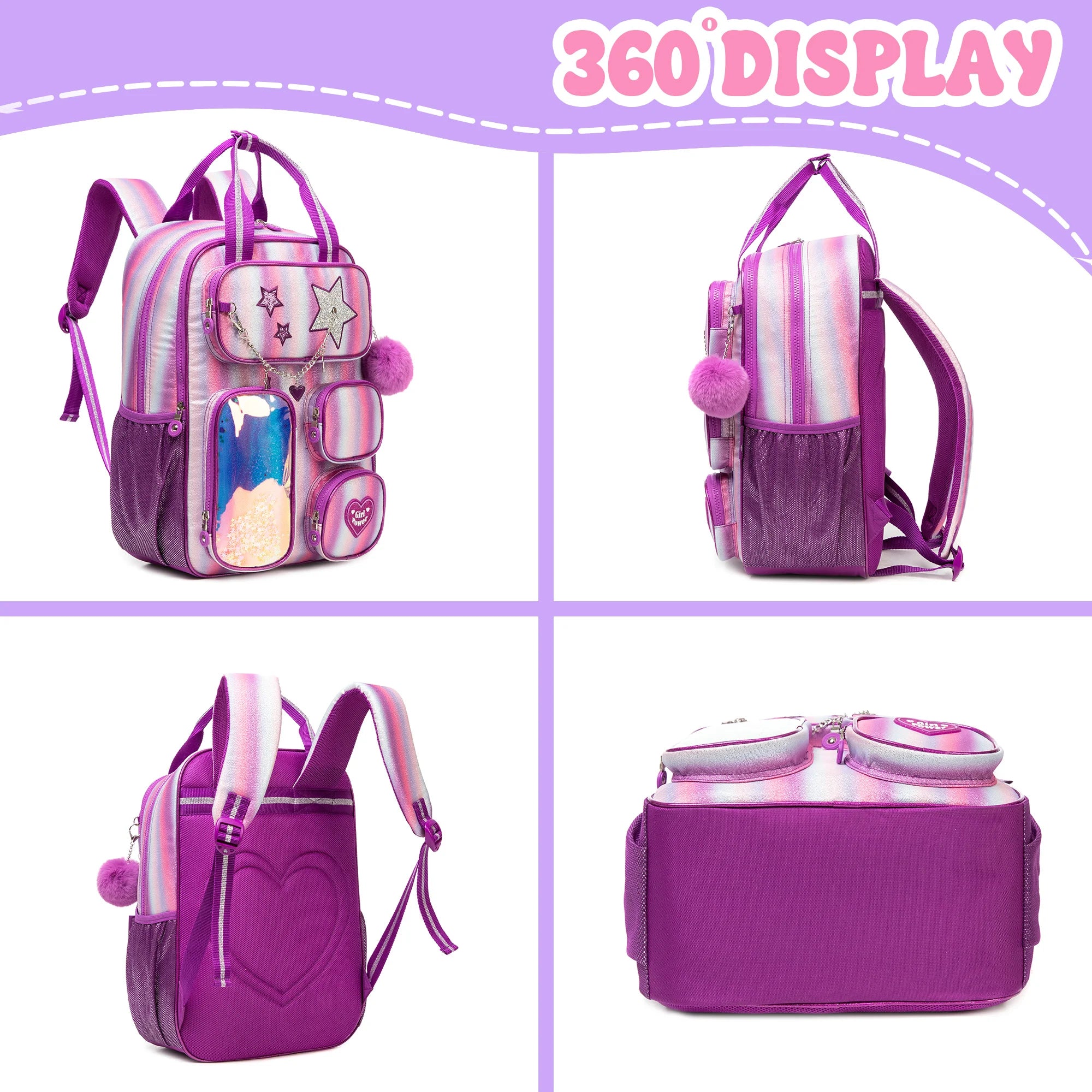 School Bags for girls Backpacks for Kids with Lunch Bag and Pencil CasesCute Backpacks for Kindergarten and Elementary School