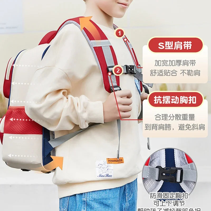 Primary School Children Backpacks for Boys Girls 1-3-6 Grade Lightweight Spine Protection School Bags Pink Green Large BookBag