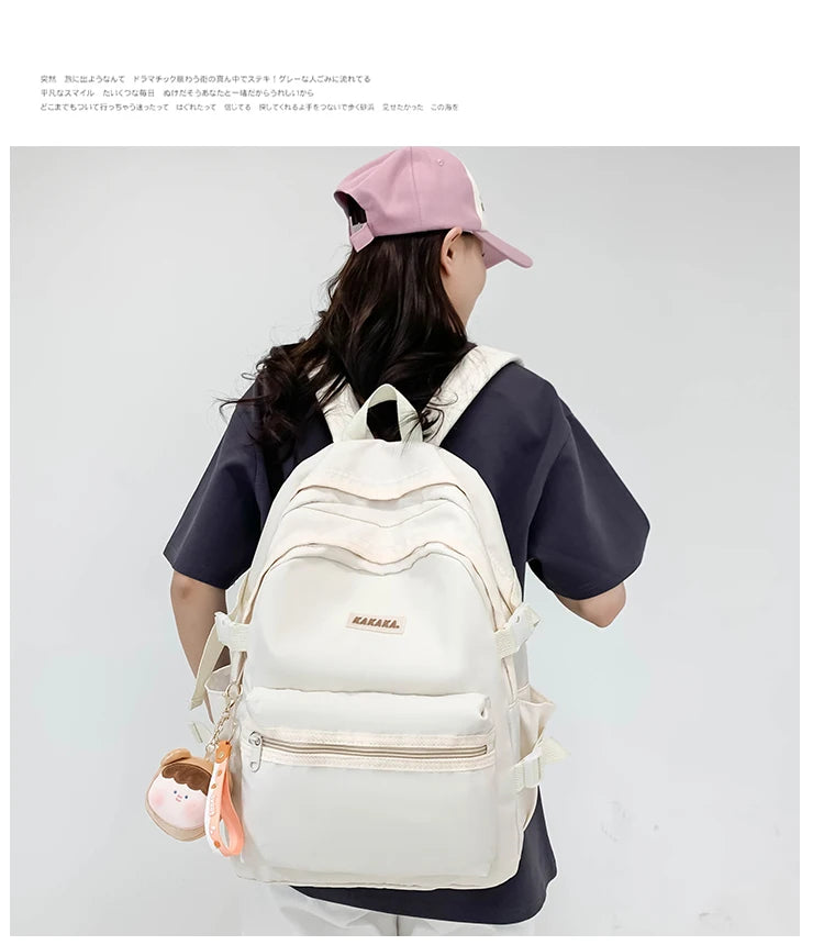Korean - style school bags for female students, featuring an ins - style Mori - themed design. They are versatile, suitable for