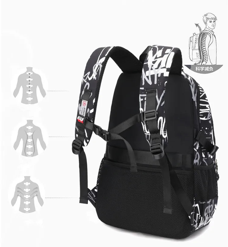School Bags For Teenage Boys High Middle School Students Schoolbag Outdoor Travel Laptop backpack Big Student Bookbag mochila