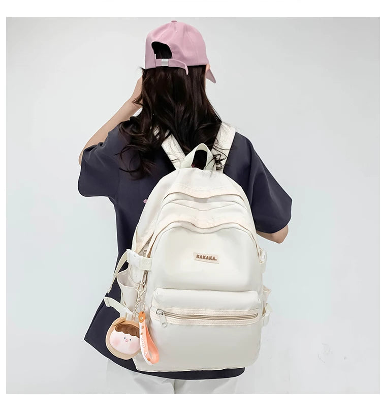 Korean - style school bags for female students, featuring an ins - style Mori - themed design. They are versatile, suitable for