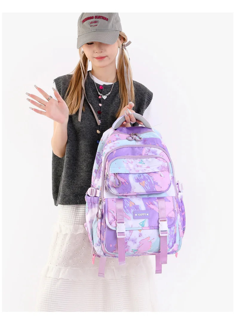 Middle School Student Backpack Children Set School Bags for Girls Kids Schoolbags Waterproof Book Bag With Lunch Bag Pencil case