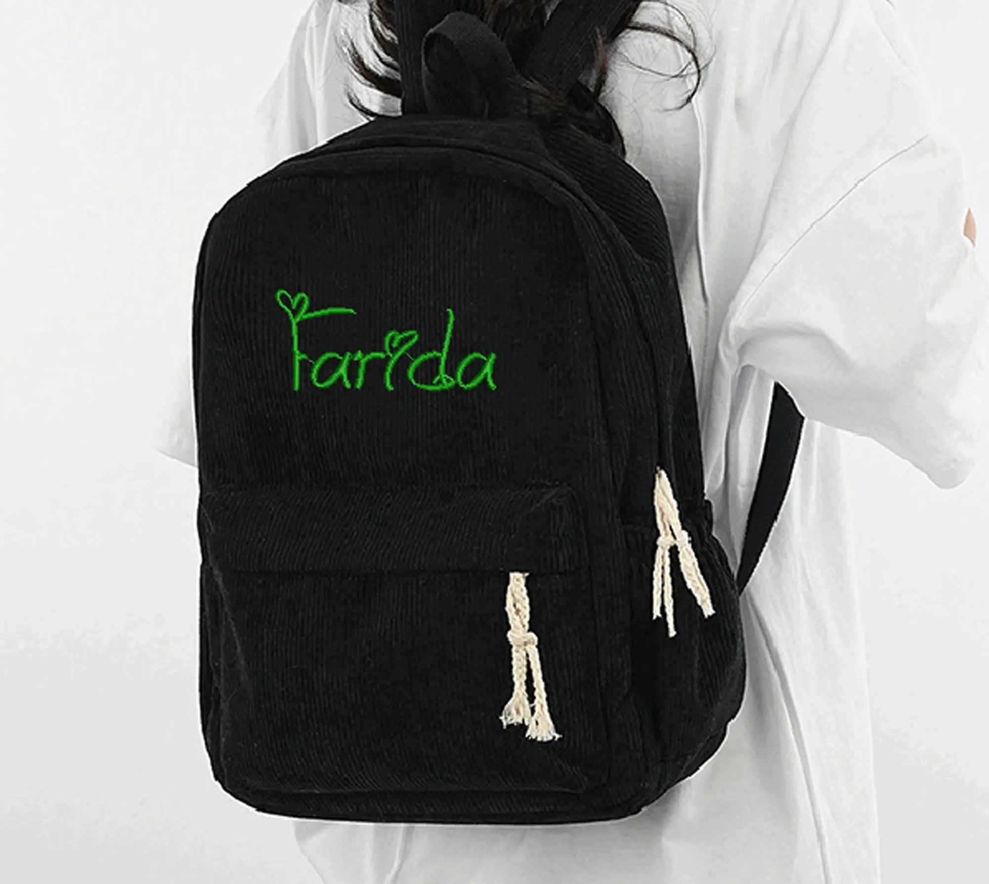 Personalized Schoolbag New Fashion Backpacks For Kids Students Corduroy Unique Name Large Capacity Travel Bags Hiking Rucksack