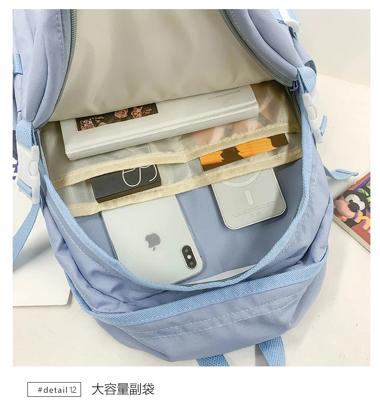 Korean - style school bags for female students, featuring an ins - style Mori - themed design. They are versatile, suitable for