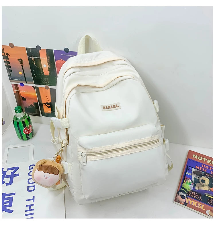 Korean - style school bags for female students, featuring an ins - style Mori - themed design. They are versatile, suitable for