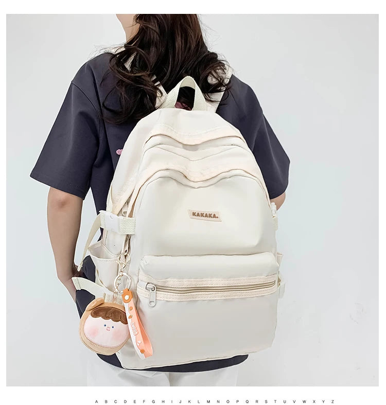 Korean - style school bags for female students, featuring an ins - style Mori - themed design. They are versatile, suitable for