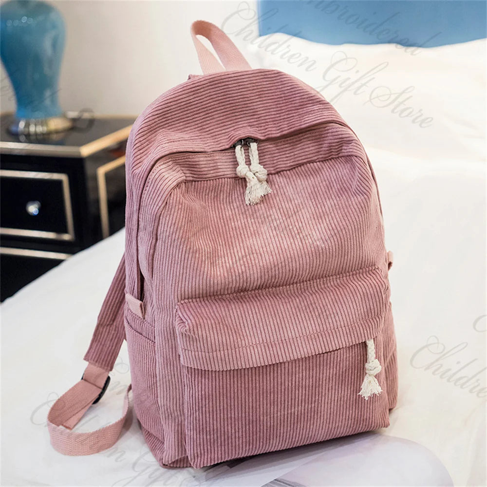 Children's Schoolbag Solid Color Baby Bag Custom Embroidered Kids Kindergarten Snack Backpack with Name Personalized Gift Bags