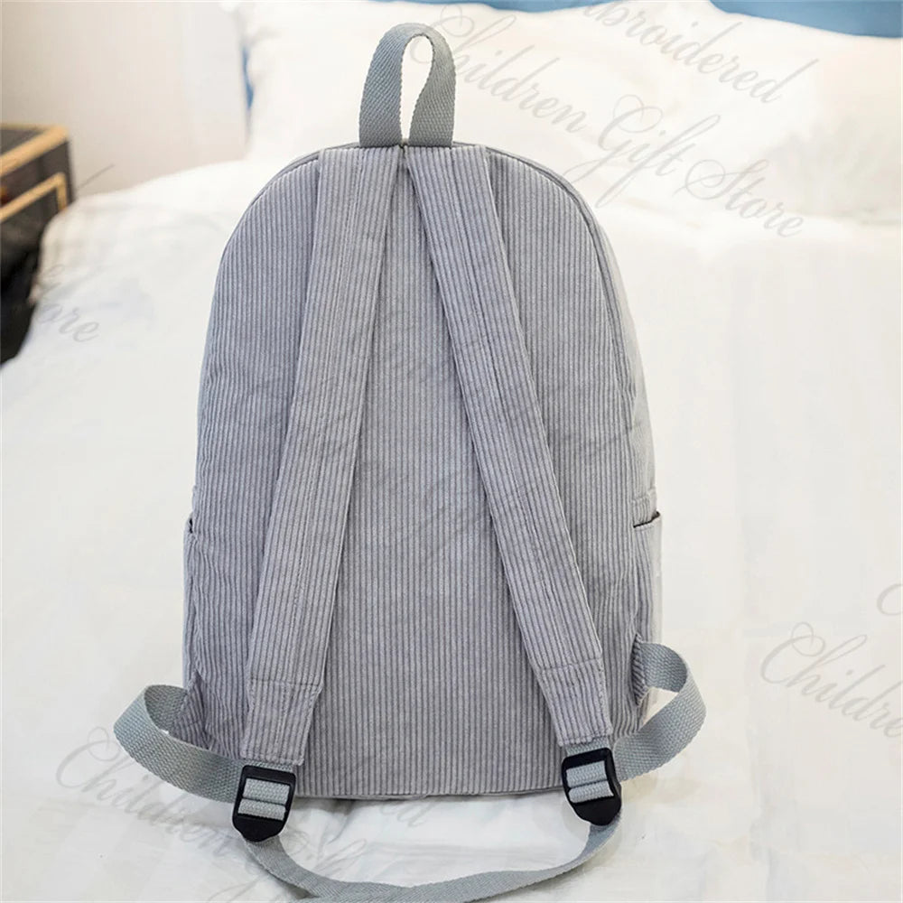 Children's Schoolbag Solid Color Baby Bag Custom Embroidered Kids Kindergarten Snack Backpack with Name Personalized Gift Bags