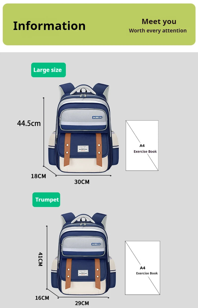 The schoolbag for students is light and comfortable, and the 123rd, 4th, 5th, 6th grade boys and girls have a large capacity bac