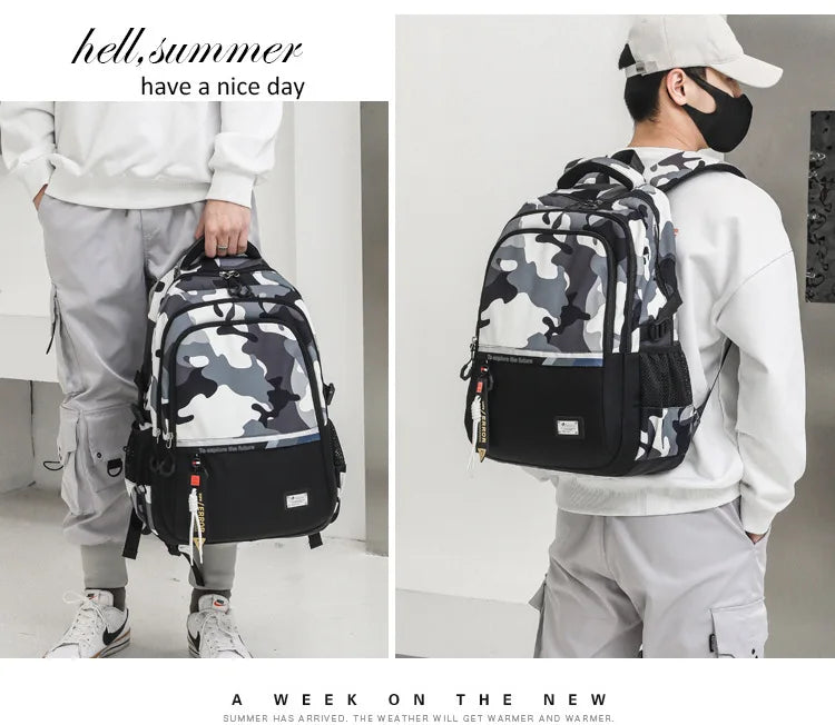 School Bags For Teenage Boys High Middle School Students Schoolbag Outdoor Travel Laptop backpack Big Student Bookbag mochila