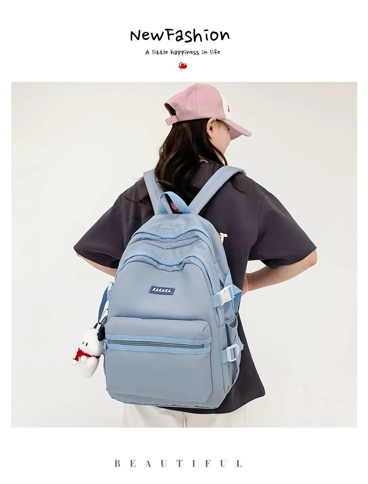 Korean - style school bags for female students, featuring an ins - style Mori - themed design. They are versatile, suitable for